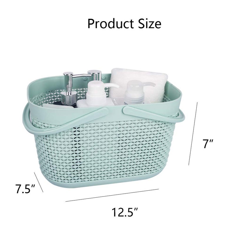 UUJOLY Plastic Organizer Storage Baskets with Handles, Shower Caddy Bins Organizer for Bathroom and kitchen (Blue) - Image 5